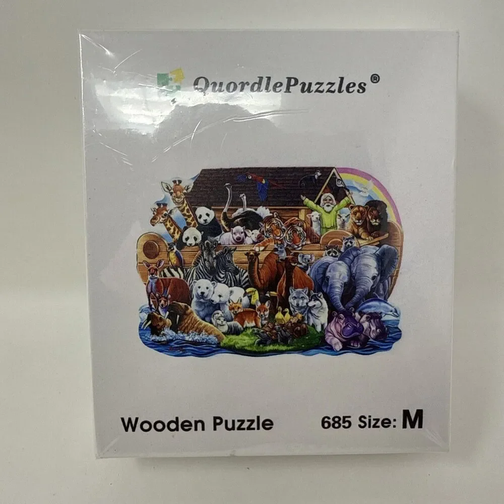New Quordle Puzzles Noah's Ark #685 Medium, Wooden Puzzle Pieces